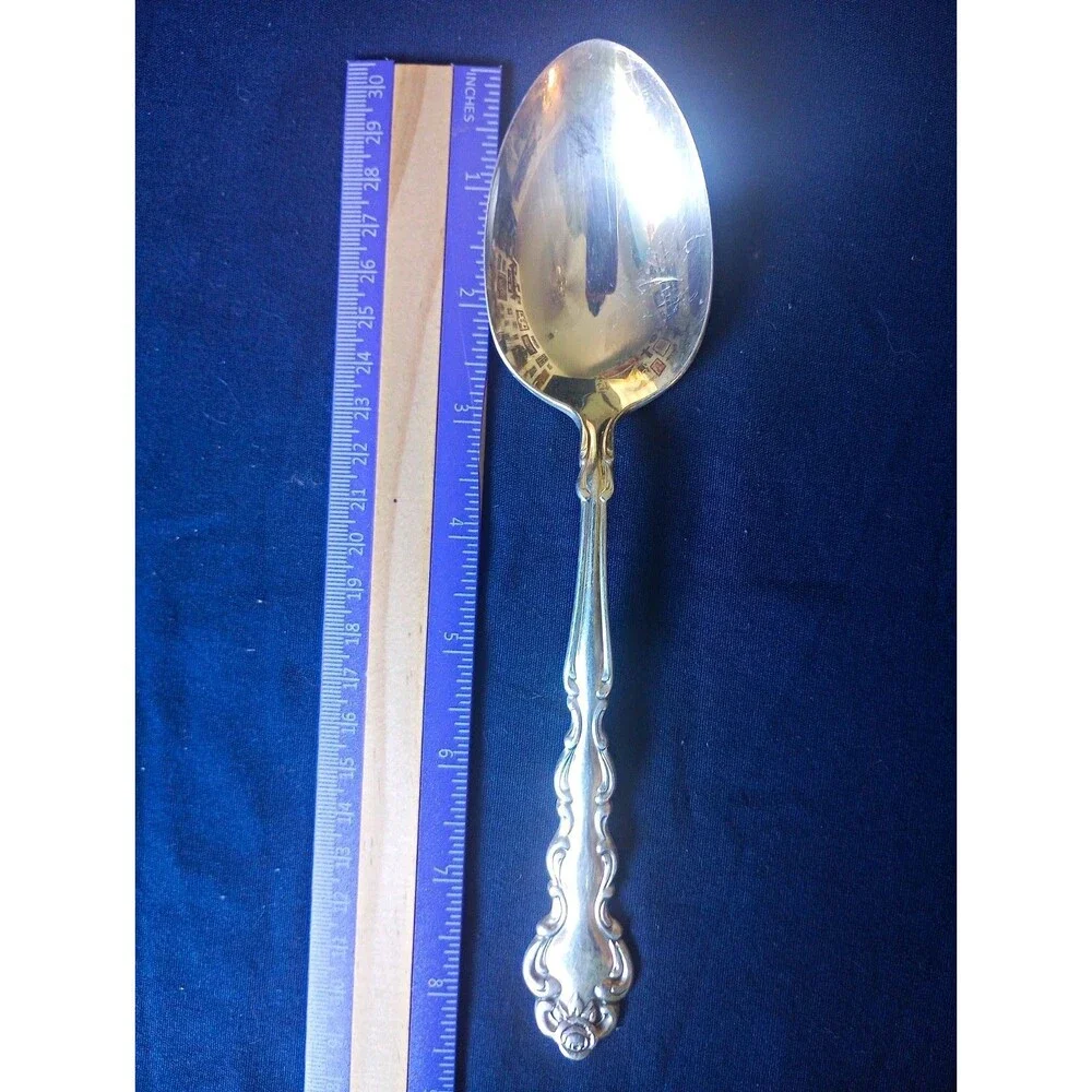 Oneida Community Silverplate Beethoven Solid Serving Spoon 8.5 inch